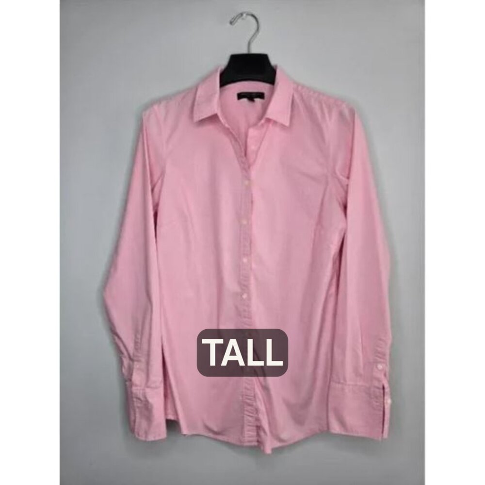 Banana Republic Riley Fit Shirt 10 Tall Blush Pink Button-Down